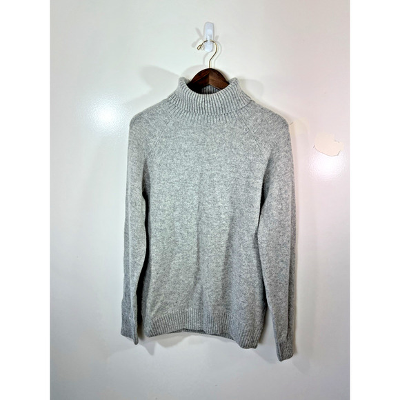 Lachlan Womens Merino Wool Turtleneck Sweater Gray Size M Understated Minimalism - Picture 1 of 6